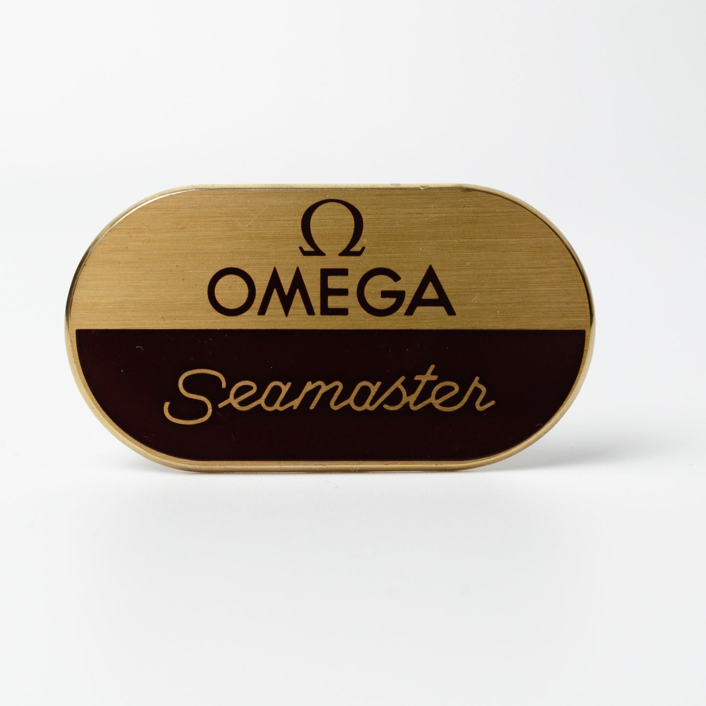 Vintage Omega Seamaster Brass Display Sign