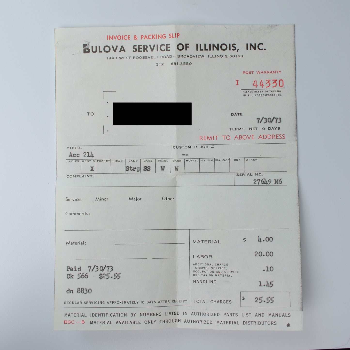 1966 Accutron 214 Bowtie Lugs With Extras