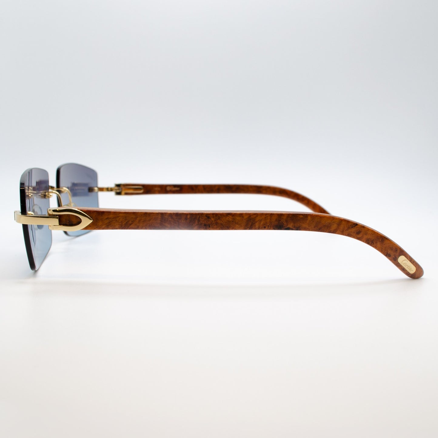 Ultra Rare Cartier C Décor Burlwood Glasses Sunglasses Box Papers 55-18-140