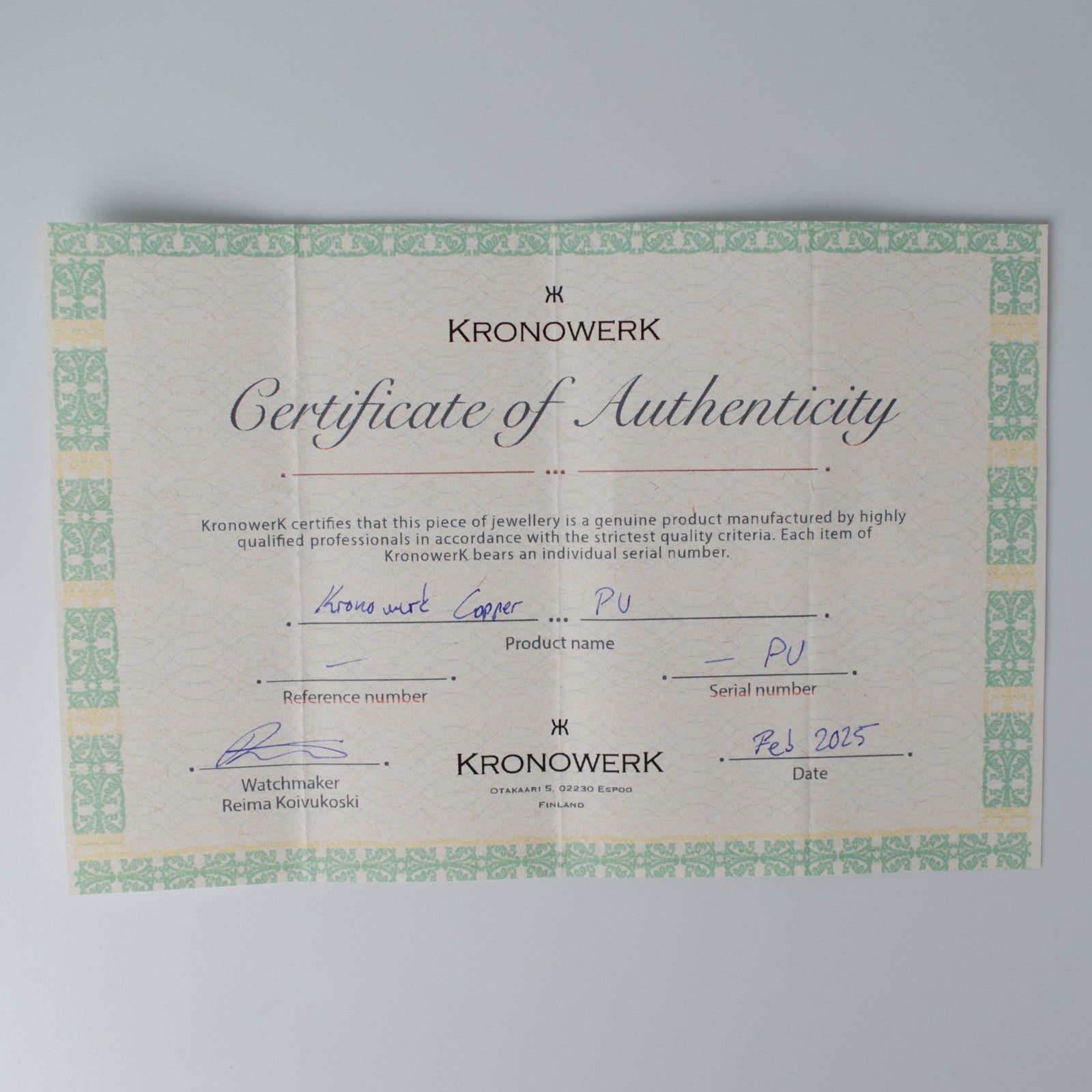 KronowerK Copper Piece Unique by Reima Koivukoski