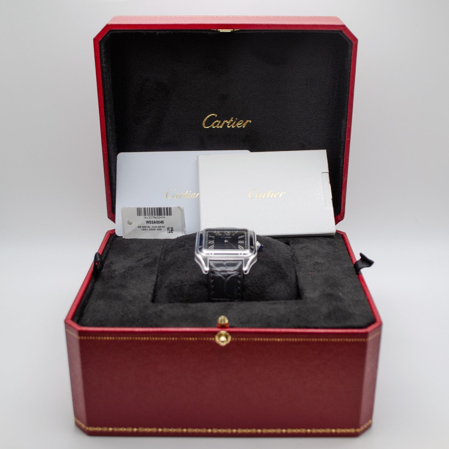 Cartier Santos Dumont Large Black Lacquer Manual WSSA0046 2024 Full Set