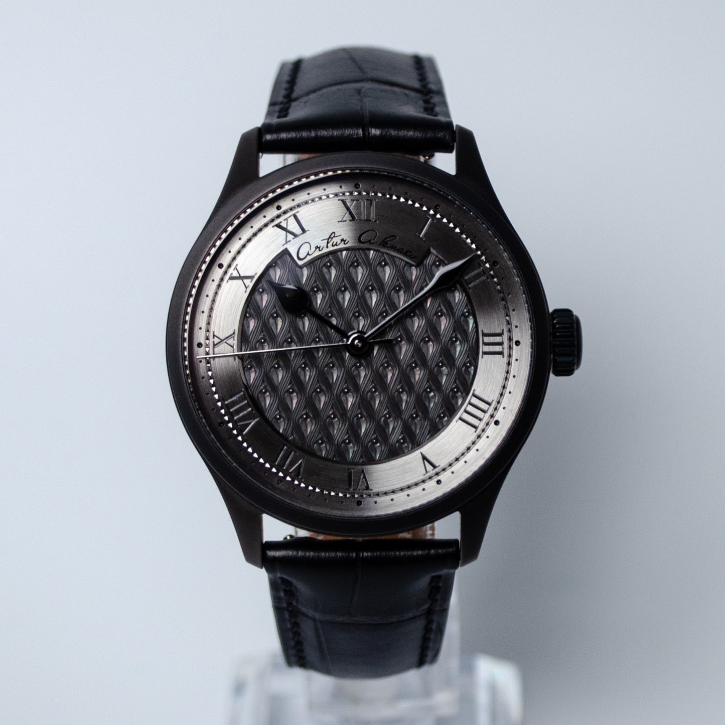 Artur Akmaev Carbon Black Hand Engraved 39mm Wristwatch