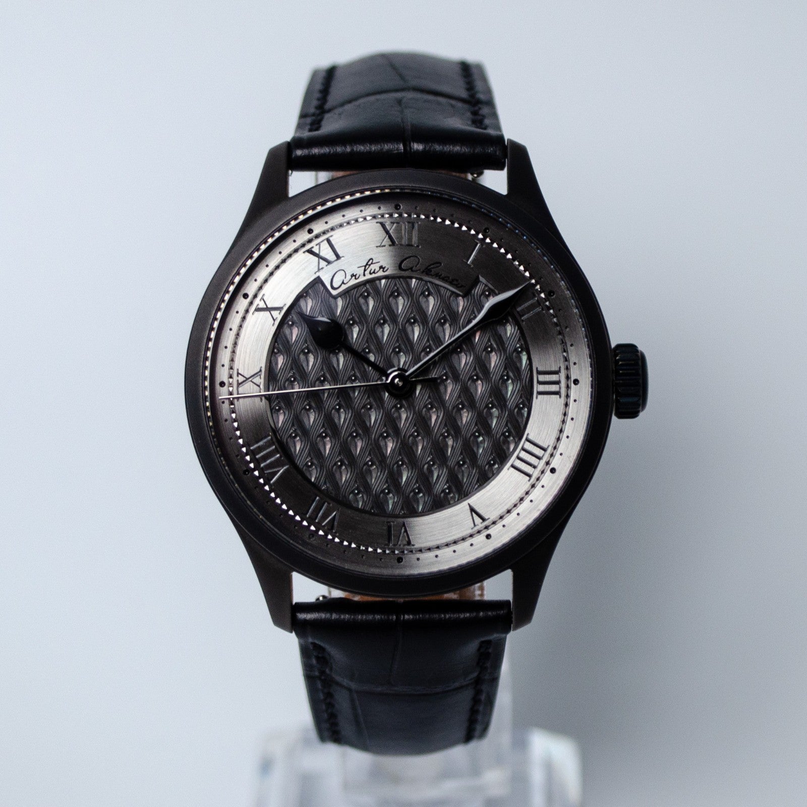 Artur Akmaev Carbon Black Hand Engraved 39mm Wristwatch