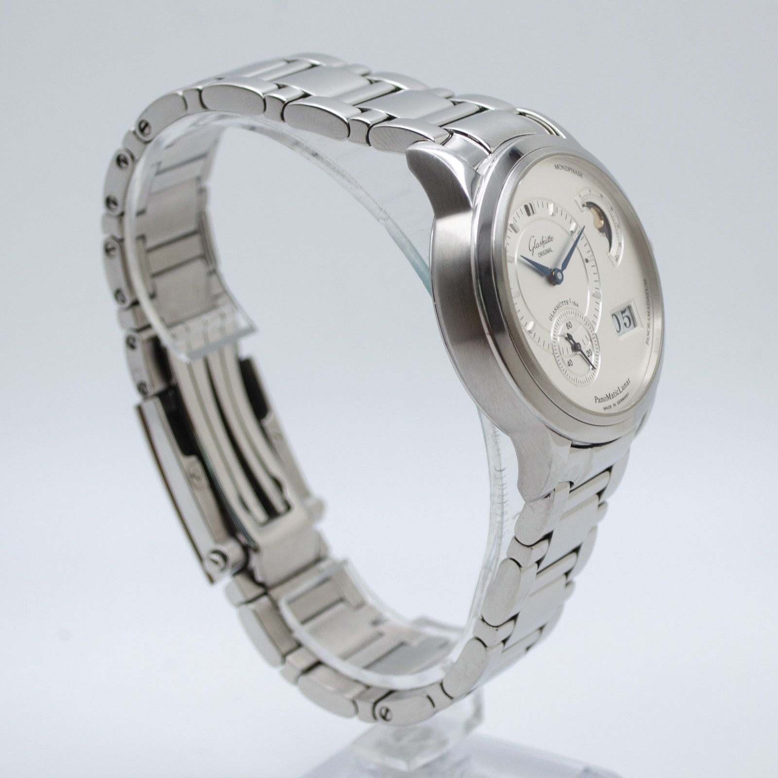 Glashütte Original PanoMaticLunar Silver 1-90-02-02-02-04 Box and papers