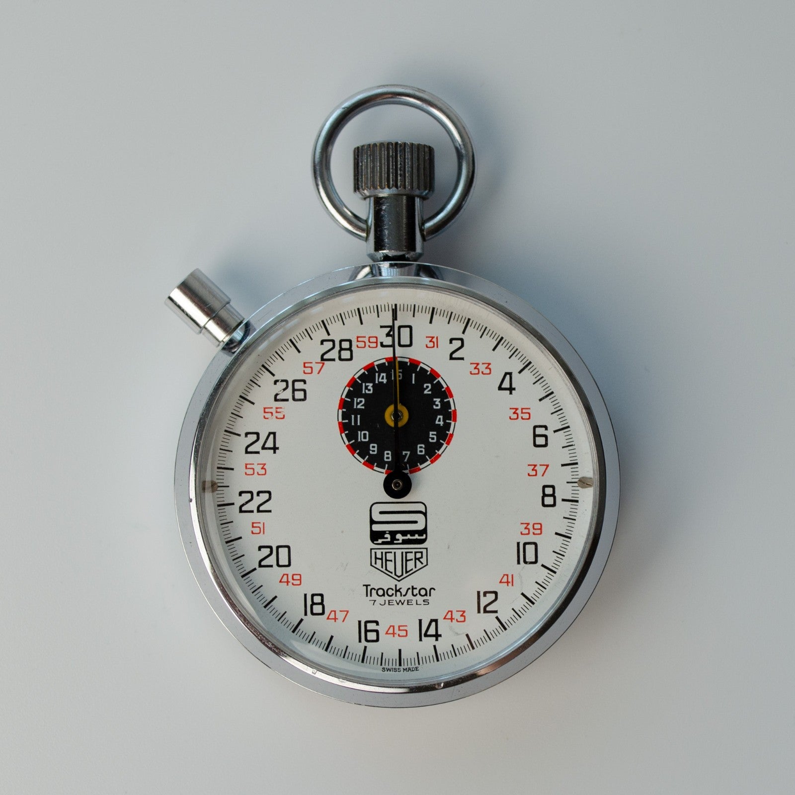 Heuer Trackstar 1/10th Seconds Stopwatch 7J 603.302 Double Signed