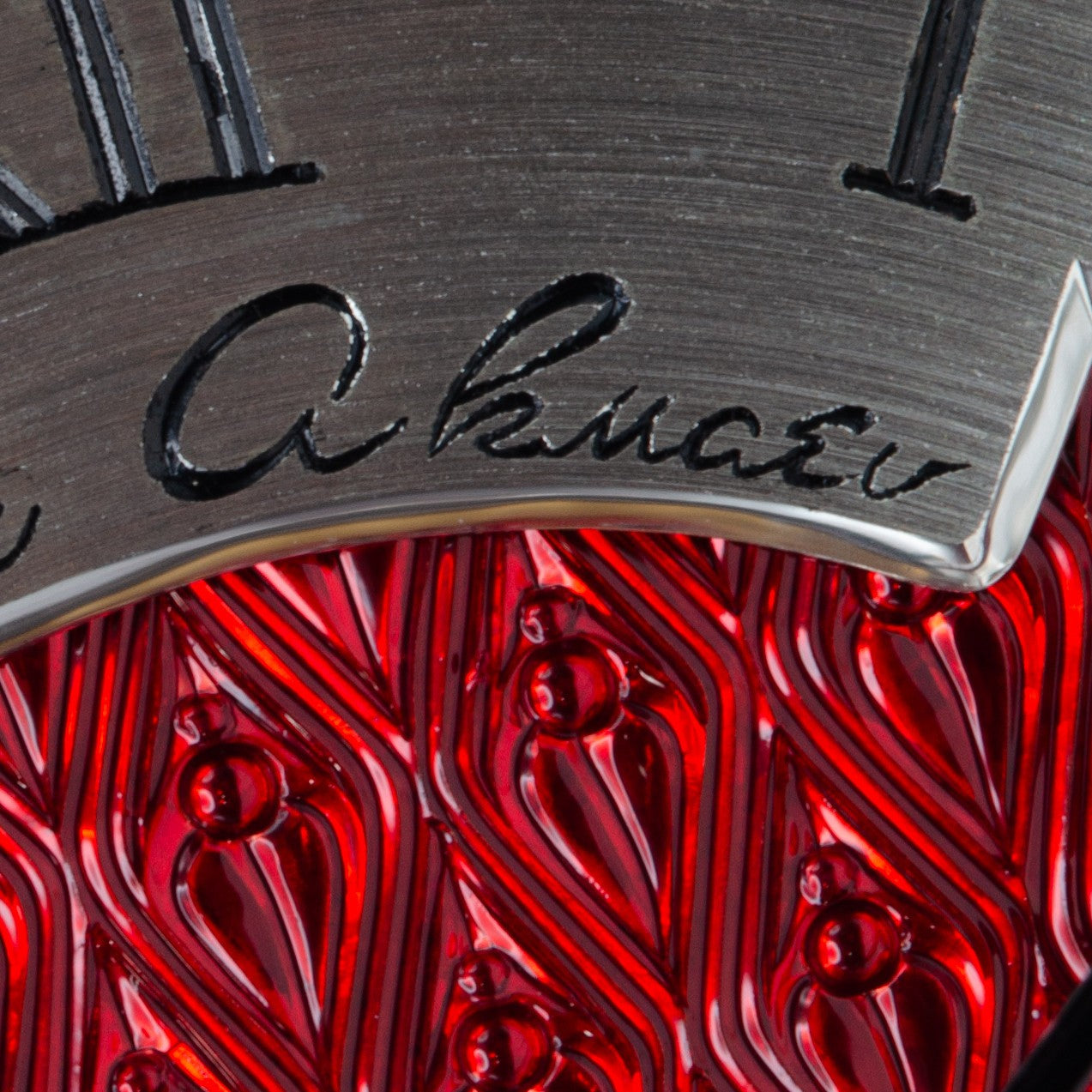 Artur Akmaev Carbon Red Hand Engraved 39mm Wristwatch