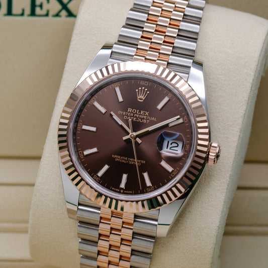 Rolex Datejust 41 Chocolate Dial Fluted Jubilee 2026 126331 Full Set