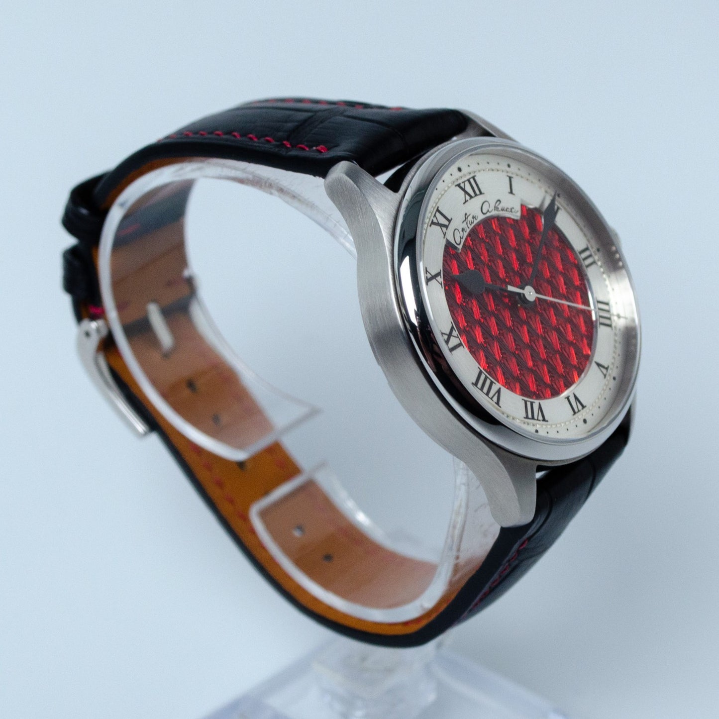 Artur Akmaev Carbon Red Hand Engraved 39mm Wristwatch