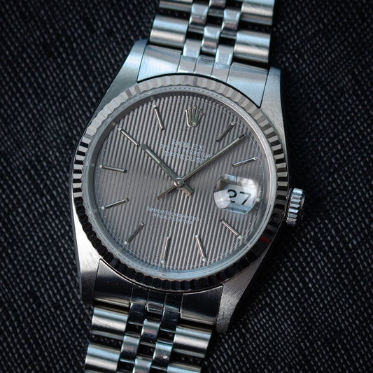 1991 Rolex Datejust 36 Grey Tapestry Dial 16234