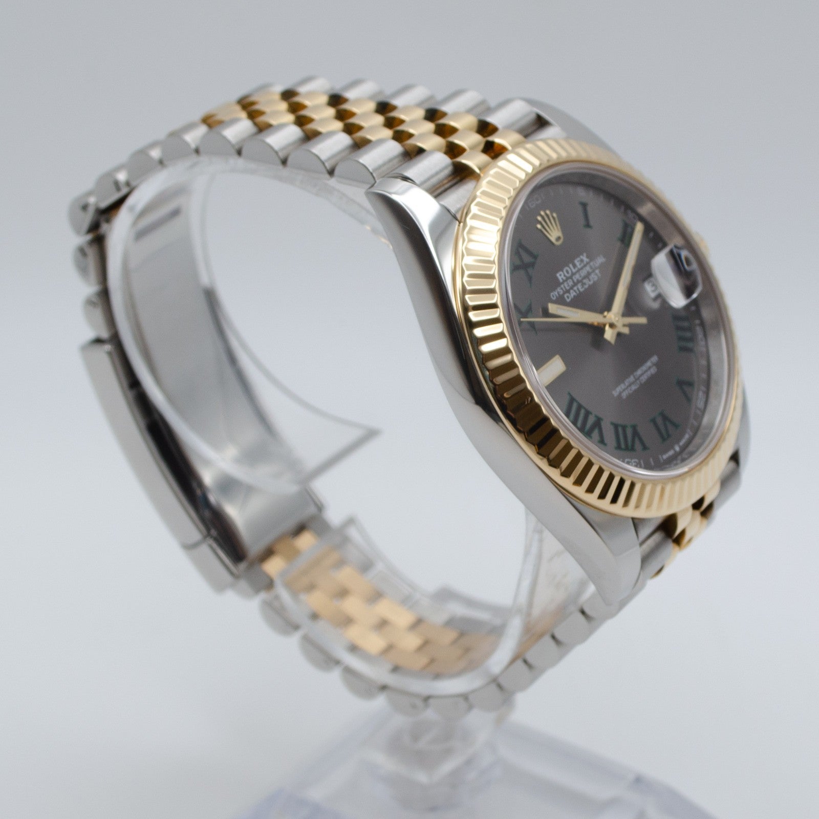 Rolex Datejust 41 'Wimbledon' Two Tone Yellow Gold Fluted Jubilee 2022 Full Set