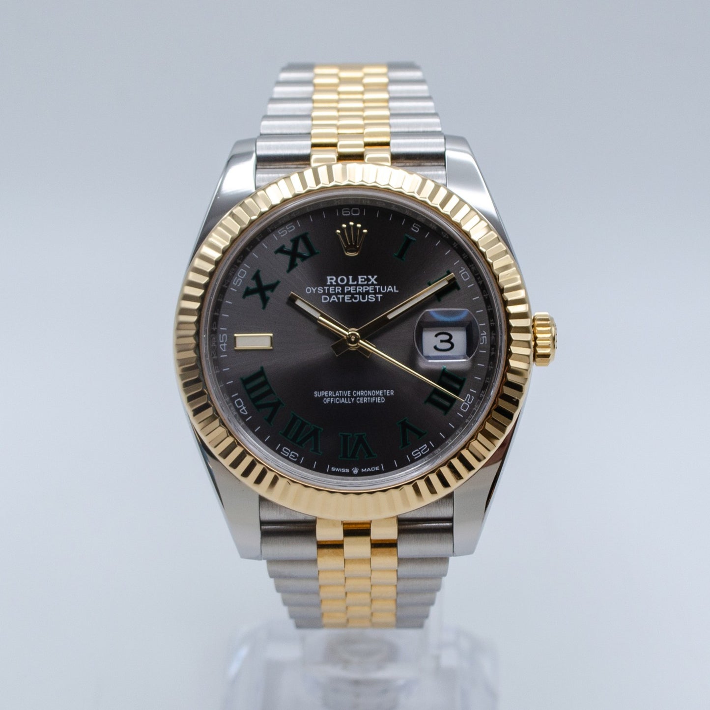 Rolex Datejust 41 'Wimbledon' Two Tone Yellow Gold Fluted Jubilee 2022 Full Set