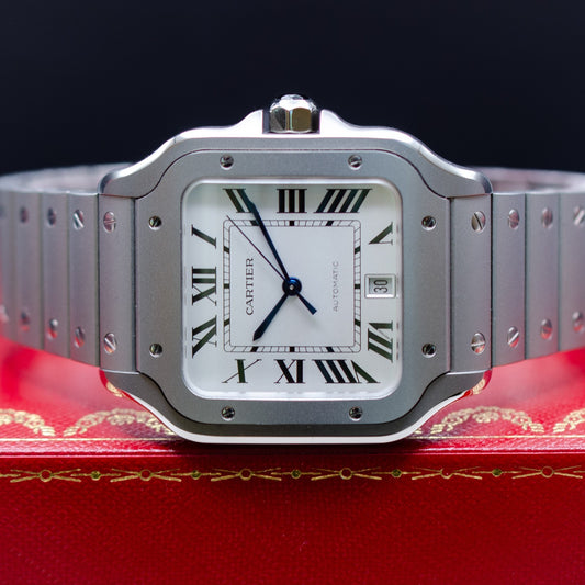 2025 Cartier Santos de Cartier WSSA0089 Titanium Full Set with 2 Extra Straps