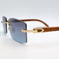 Ultra Rare Cartier C Décor Burlwood Glasses Sunglasses Box Papers 55-18-140