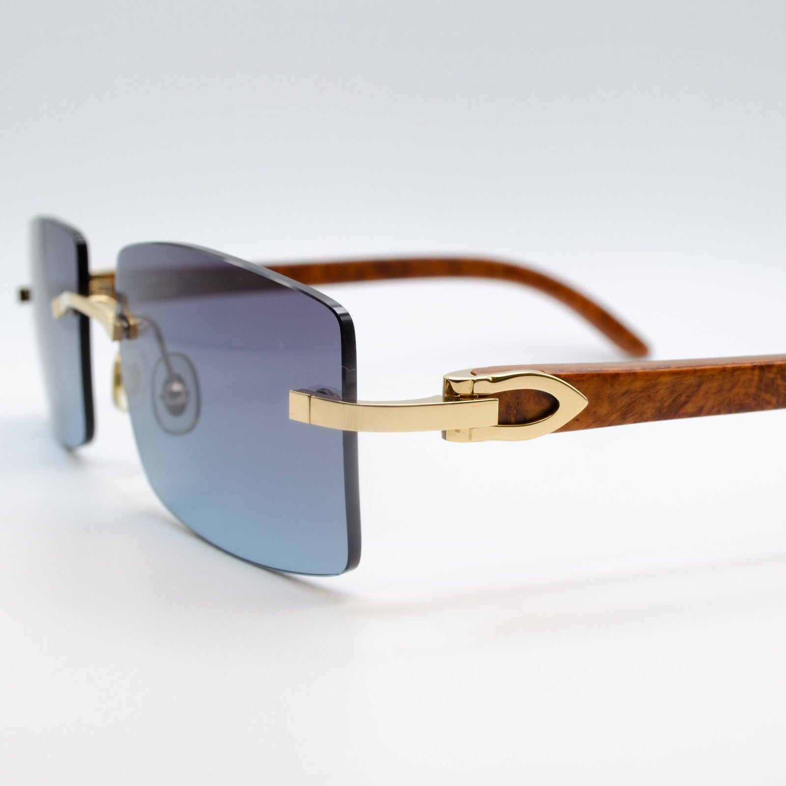 Ultra Rare Cartier C Décor Burlwood Glasses Sunglasses Box Papers 55-18-140