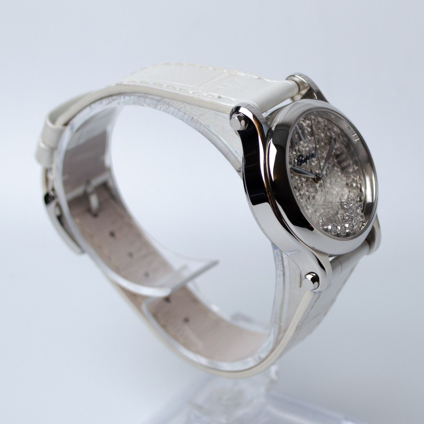 Chopard Happy Snowflakes 278573-3022 Happy Diamonds Sport Full Set w Extra Strap