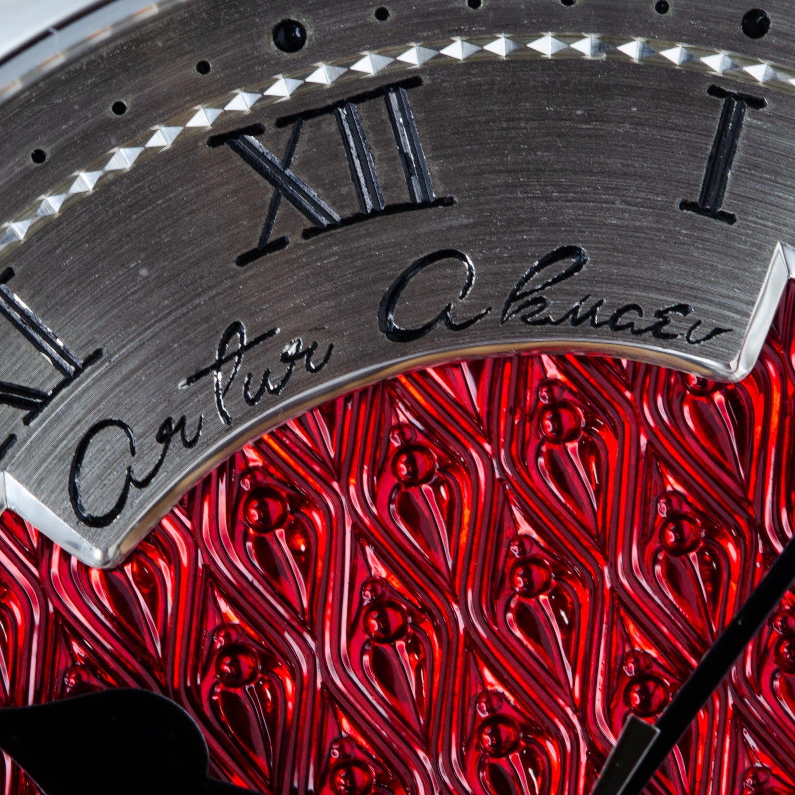 Artur Akmaev Carbon Red Hand Engraved 39mm Wristwatch