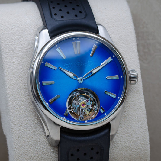 H. Moser & Cie Pioneer Tourbillon Arctic Blue 3804-1208