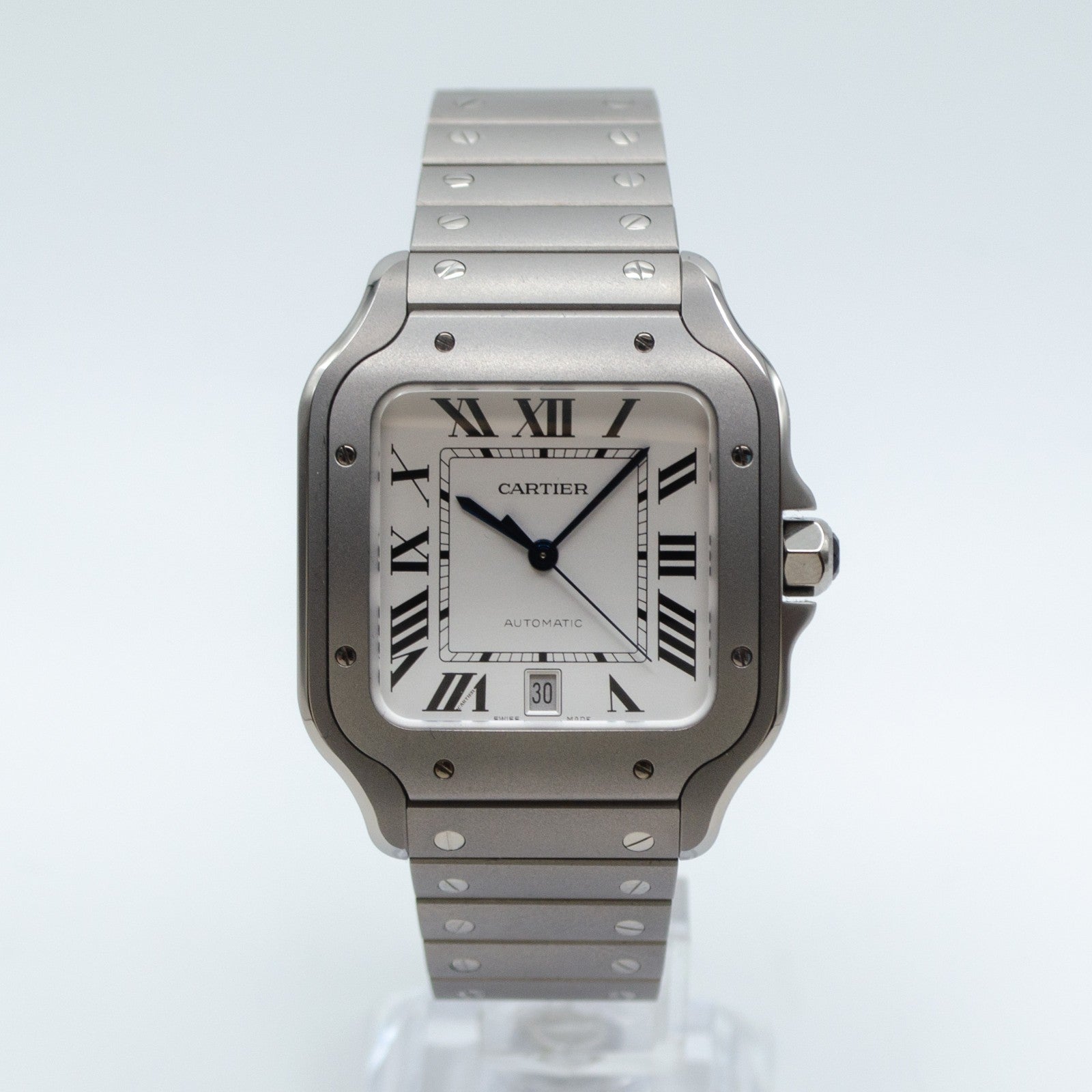 2025 Cartier Santos de Cartier WSSA0089 Titanium Full Set with 2 Extra Straps
