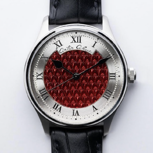 Artur Akmaev Carbon Red Hand Engraved 39mm Wristwatch