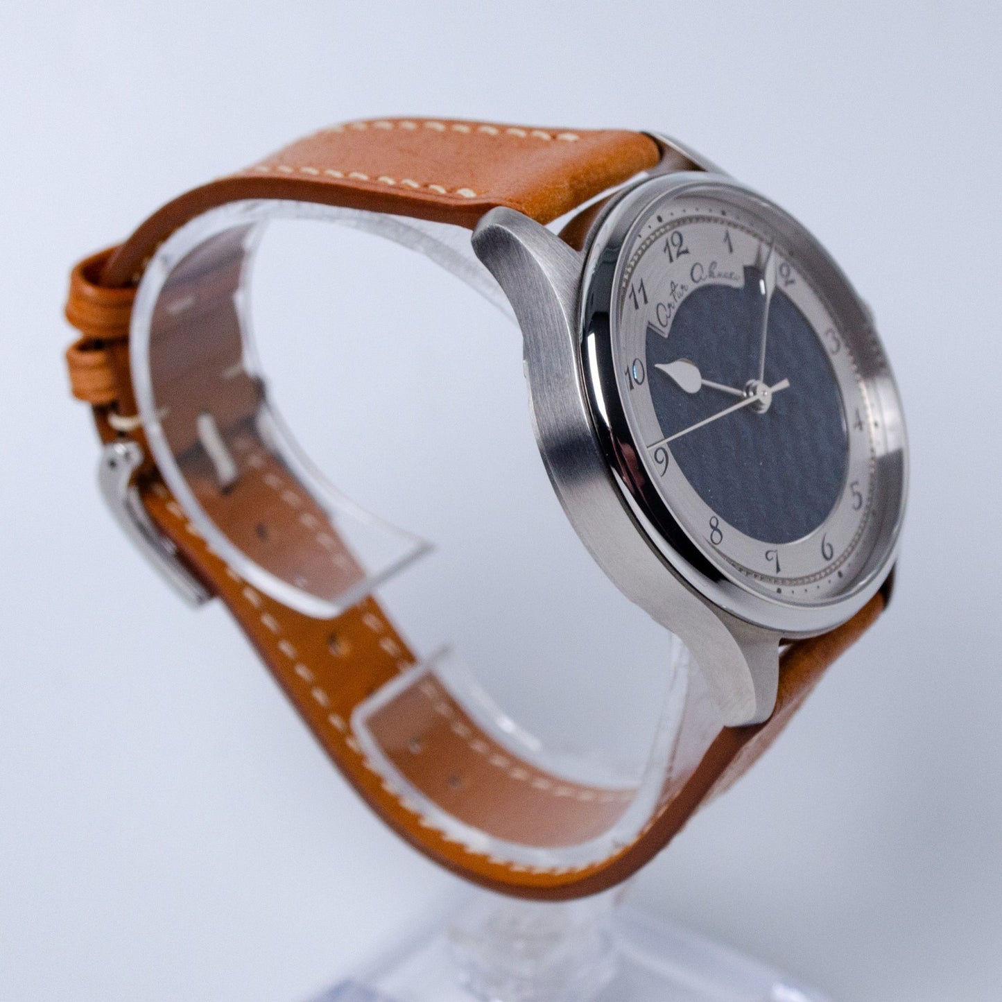 Artur Akmaev Carbon Blue Hand Engraved 39mm Wristwatch
