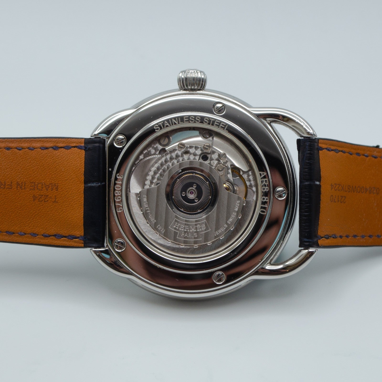 Hermes Arceau Grand Lune AR8.810 SS Blue Dial 2021 Full Set