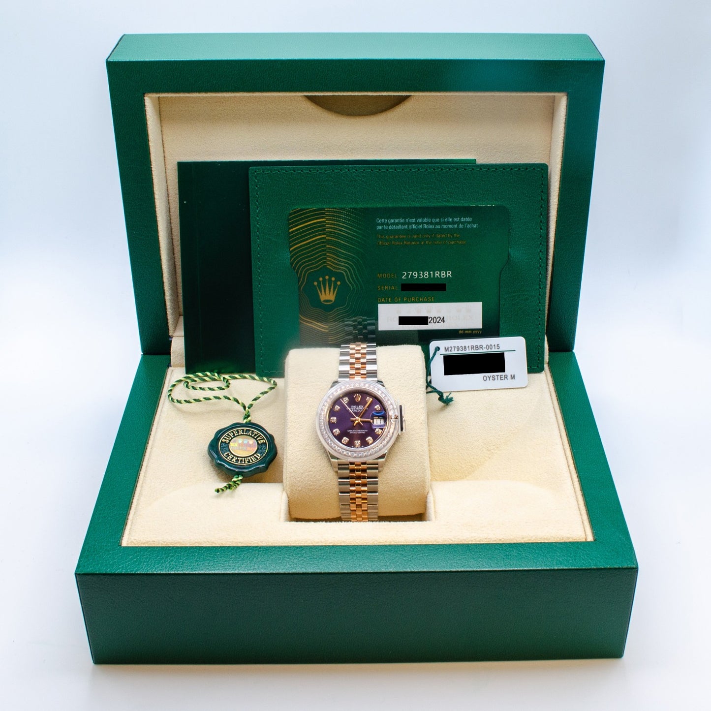 Rolex Lady-Datejust Aubergine Purple Diamond Dial, Diamond Bezel279381RBR-0015