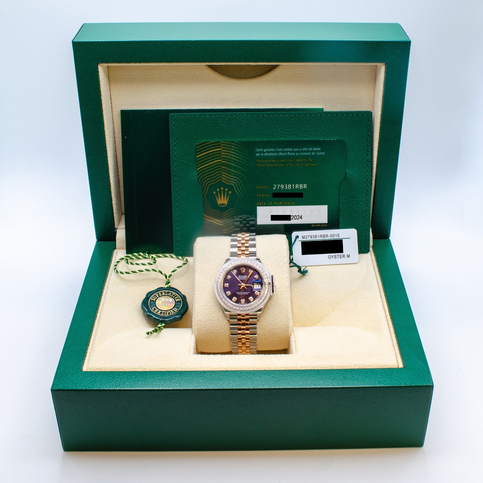 Rolex Lady-Datejust Aubergine Purple Diamond Dial, Diamond Bezel279381RBR-0015