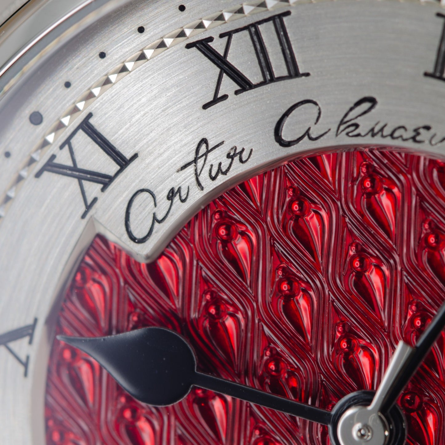 Artur Akmaev Carbon Red Hand Engraved 39mm Wristwatch