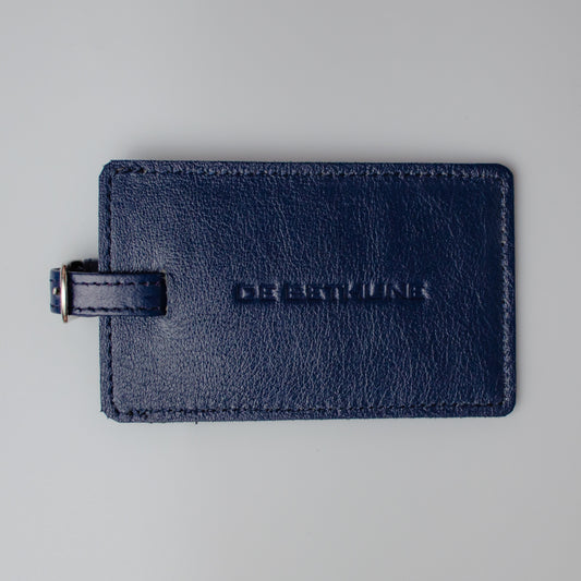 De Bethune Navy Leather Luggage Tag