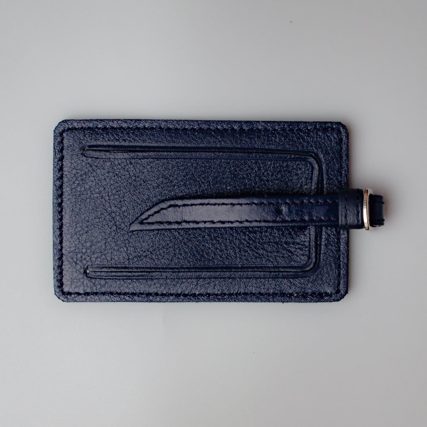 De Bethune Navy Leather Luggage Tag