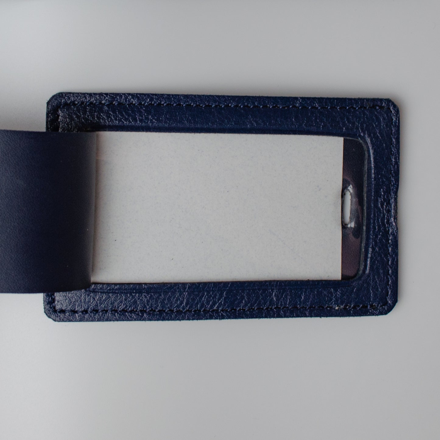 De Bethune Navy Leather Luggage Tag